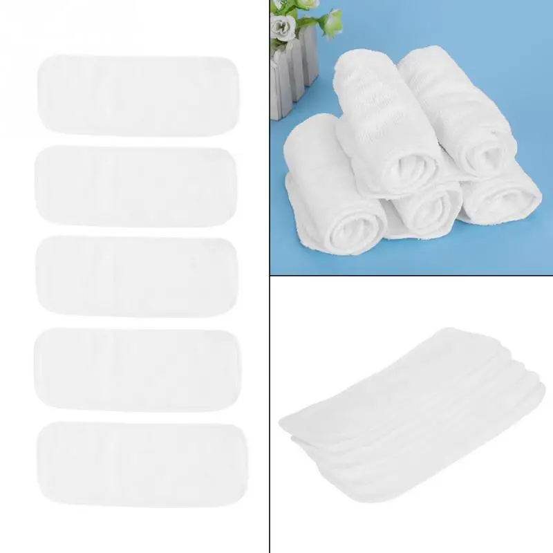 5Pcs Diaper Bamboo Insert Soft Reusable Washable Breathable Baby Infant Diaper Nappy Liners Insert For Baby Cloth Diapers Nappy