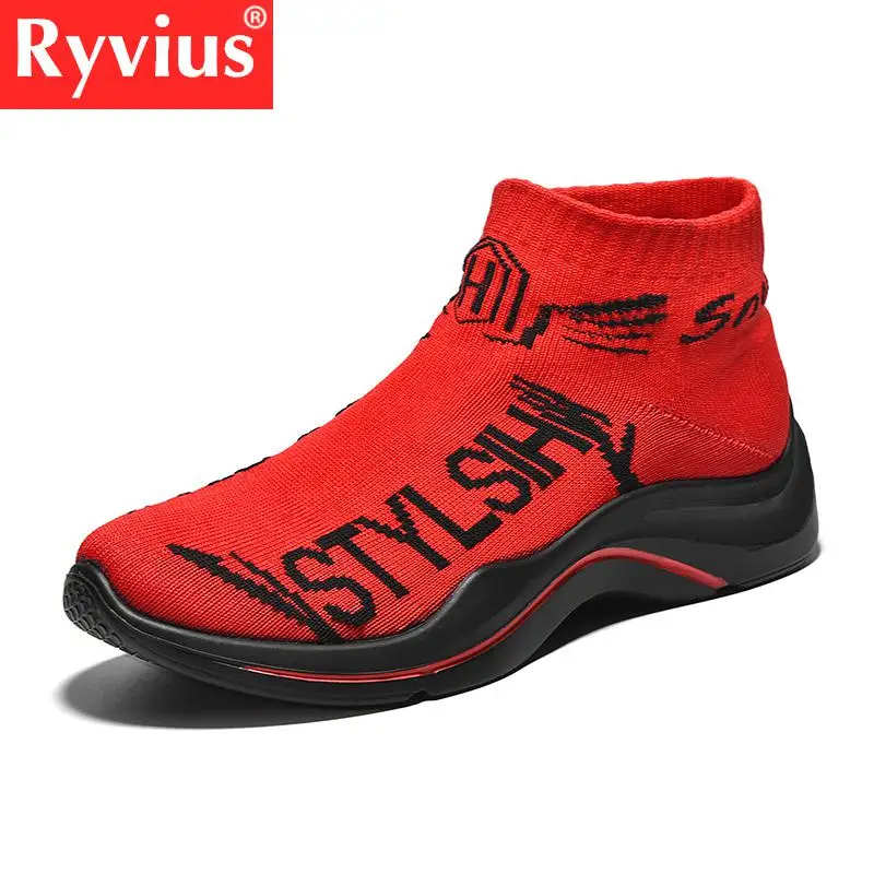 Ryvius 2019 New Men's Mesh Woven Sneakers Socks Lightweight Running Shoes Breathable Fashion Men's  Masculino Adulto Zpatos hot
