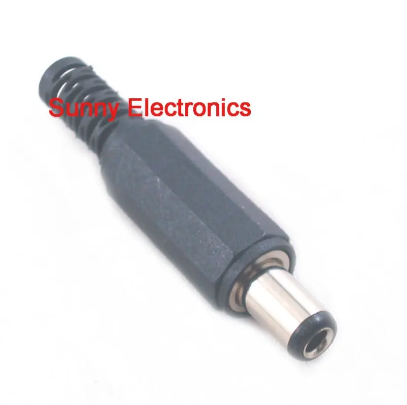 250 PCS Male DC Power Jack Plug Connector 2.5 x 5.5 x 9mm Short Length image 2