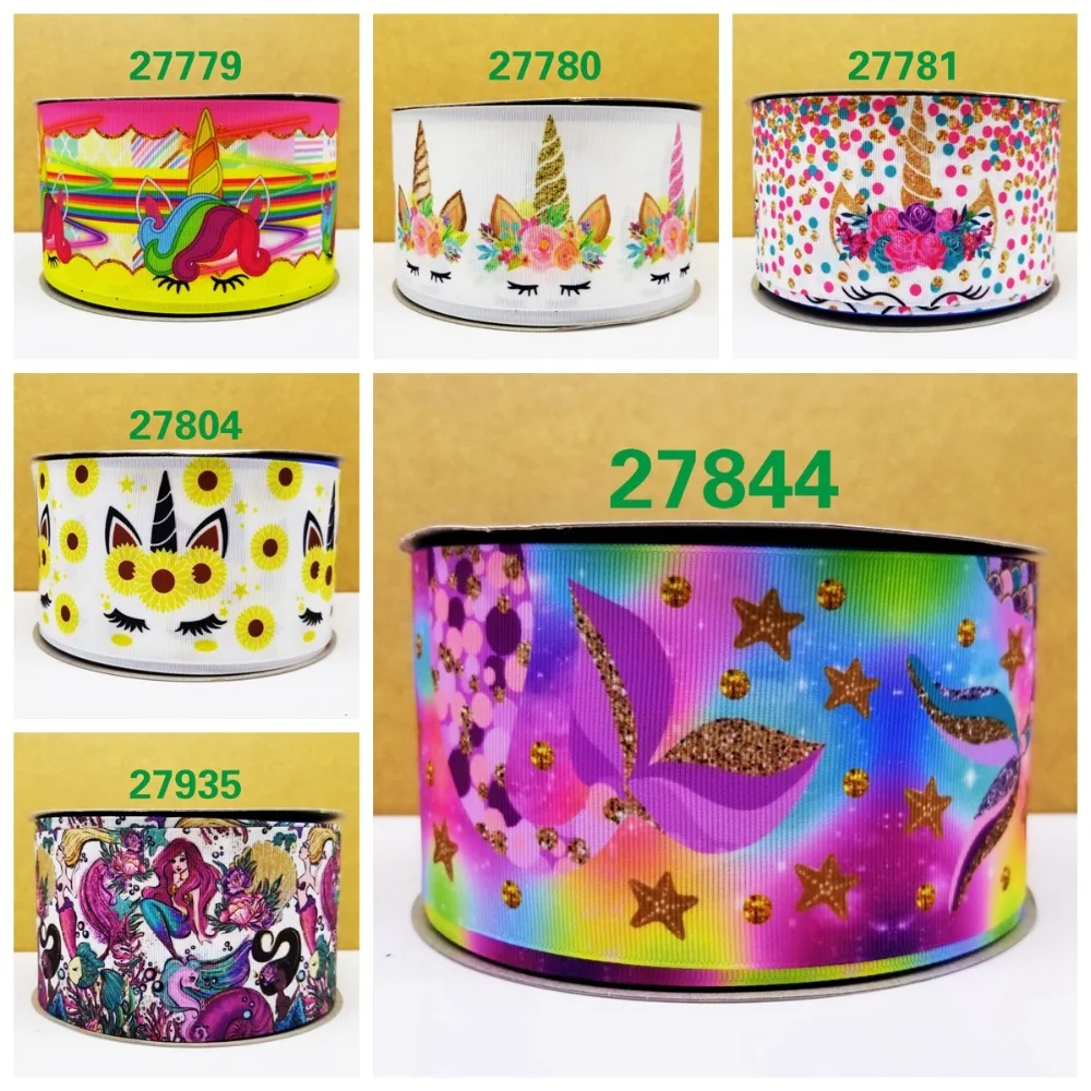 

Free shipping 50 yard cartoon printed grosgrain ribbon 27844