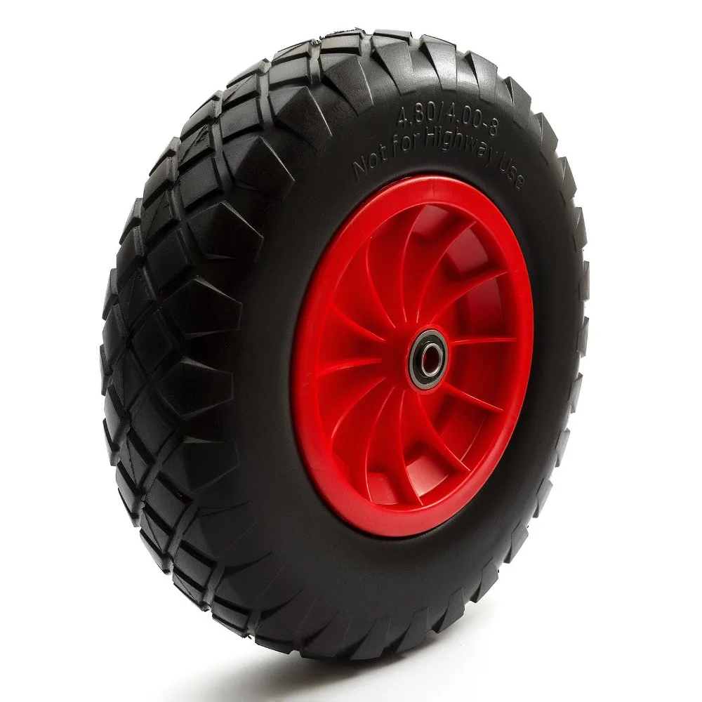 

16 Inch Large Capacity Load Wear-Resistant PU Wheels for Carts Trailers Puncture Proof Solid Wheelbarrow Trolley Tyre Wheels