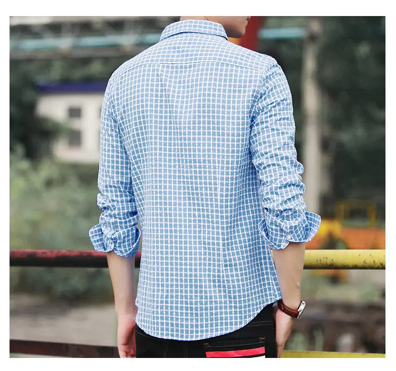 5XL Plaid shirts men clothing Autumn Spring Cotton long sleeve Top quality male shirts dress Brand Muls Plus size 2017 New DJ359-3