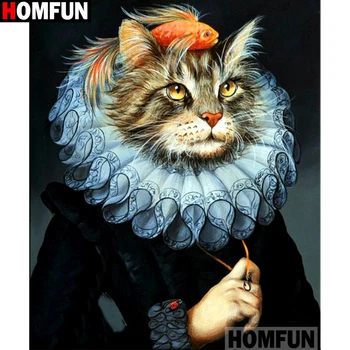 

HOMFUN Full Square/Round Drill 5D DIY Diamond Painting "Cartoon cat" 3D Embroidery Cross Stitch 5D Home Decor A13786