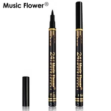 Music Flower брендовая подводка для глаз инструмент черный Водонепроницаемый гладкая толщиная Жидкостная карандаш-подводка для глаз стойкая косметика подводка для глаз ручка