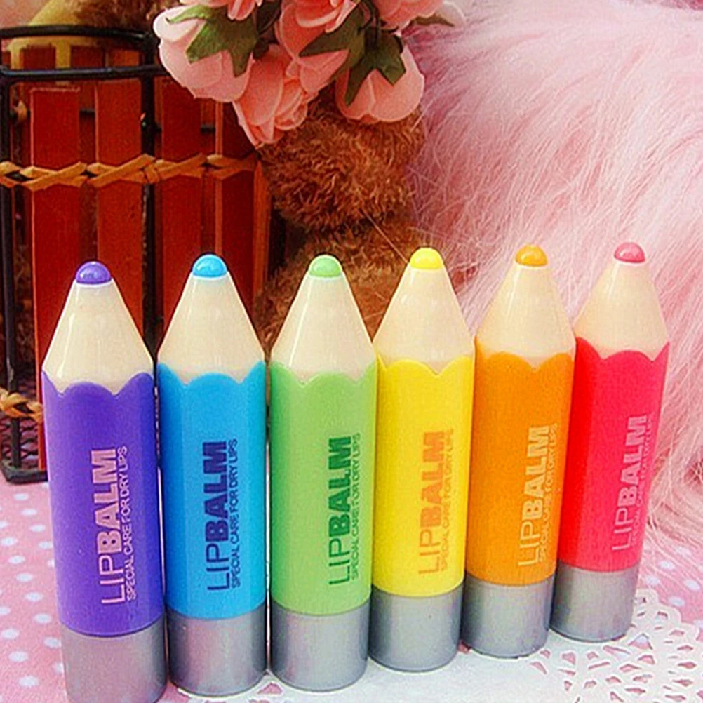 

New arrival Cosmetic cute pencil kimono doll pattern baby girl lipstick moisture lip balm Random