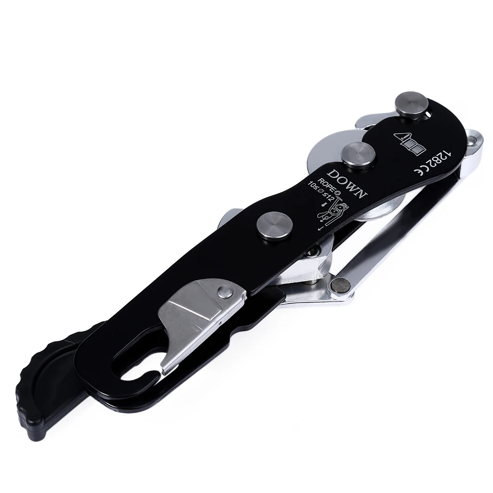 

Climbing Manual Control Descender Downhill Stop Descender Self Locking Device Outdoor Down Protector Tool