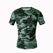 Камуфляжные облегающие футболки PRO для баскетбола, фитнеса, бега, дышащие быстросохнущие рубашки с короткими рукавами