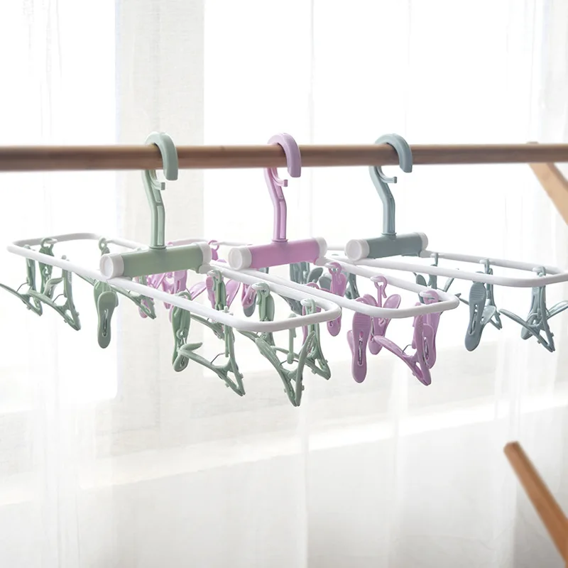 

Multifunction 12 Pegs Clothes Drying Rack For Socks Underwear Bra Folding Laundry Hanger Rack With Pegs Drying Shelf