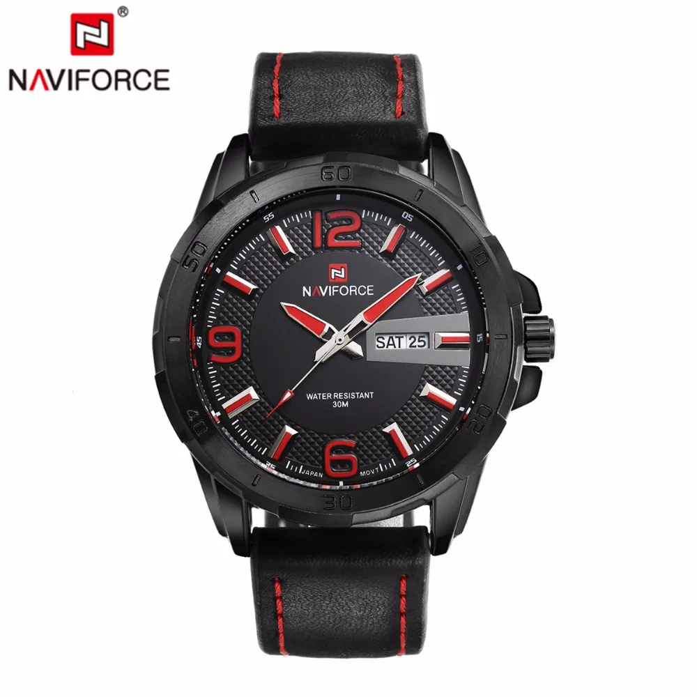 NAVIFORCE мужские часы лучший бренд класса люкс кварцевые часы кожа квадратные часы человек армейские военные виды спорта часы relogio masculino