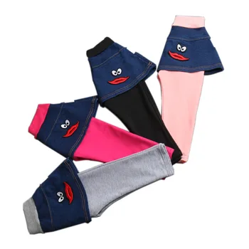 

Spring Autumn 2019 New Baby Girls Leggings Girls Denim Skirt-Pants Kids Fashion Cake Skirt Girl Leggings Trousers Leggings Pants