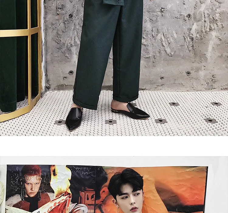Осенние мужские модные широкие брюки с высокой талией винтажные повседневные длинные брюки мужские корейские уличные Стильные прямые повседневные брюки