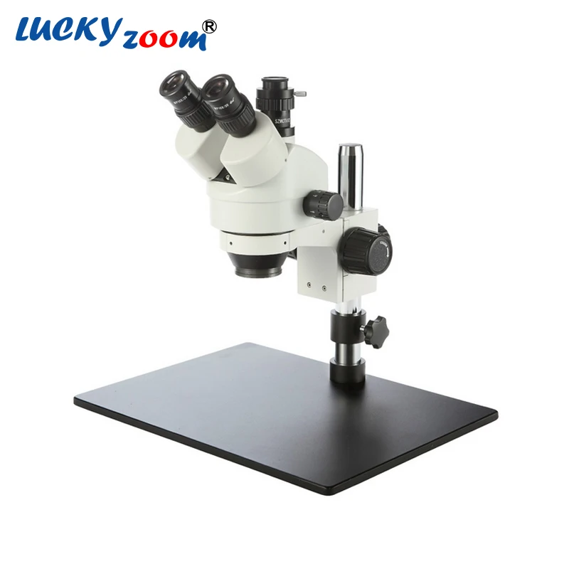 

Luckyzoom Brand 7X-45X Heavy Metal Solid Stand Microscope Trinocular  Stereo Zoom Microscope Inspection Microscope Free Shipping
