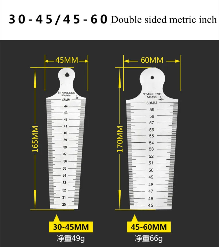 Горячая 1-15 мм двухсторонняя клиновидная щупа из нержавеющей стали линейка сварочная инспекция конус манометр апертура шкала щель отверстие измерительный инструмент