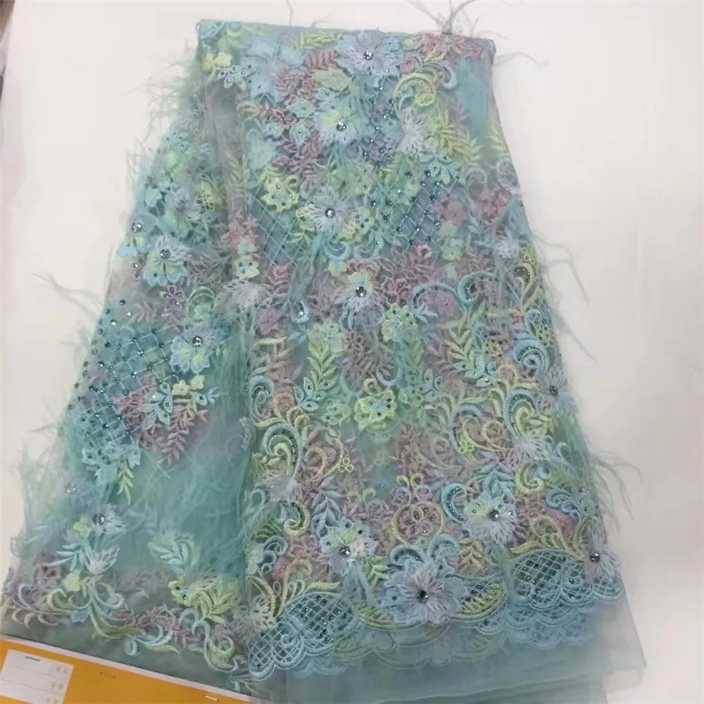 

Net lace fabric 3d appliques french lace fabric with stones 2018 high quality elegant nigerian lace F215-1