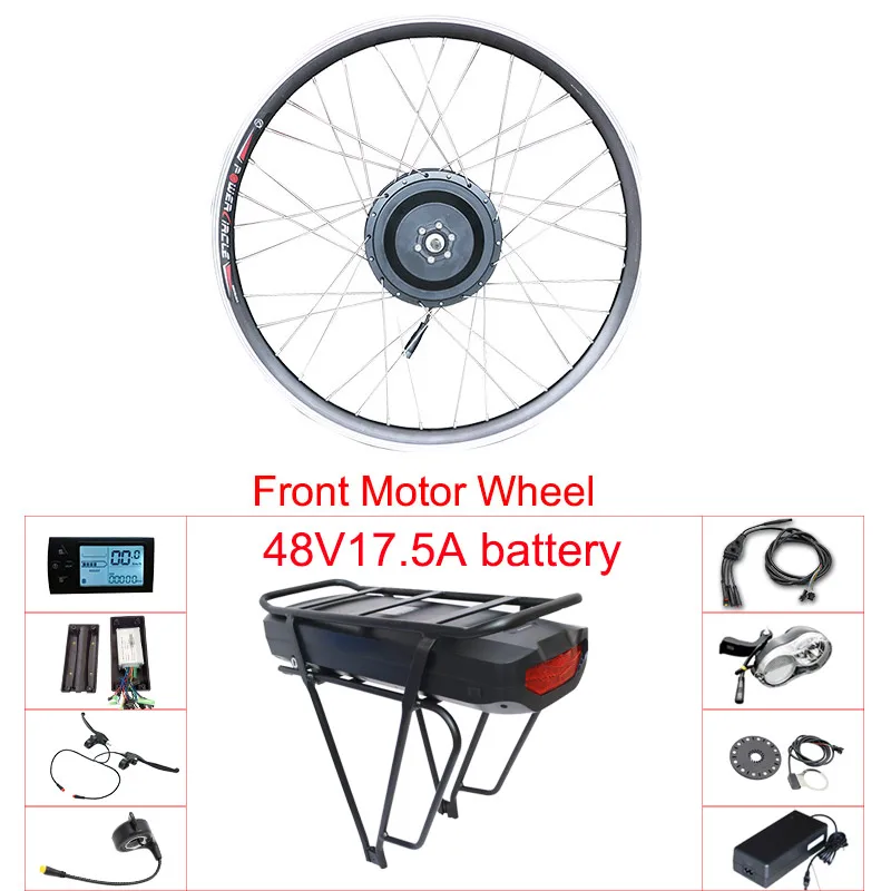 48 в 500 Вт передний/задний мотор колеса Электрический велосипед комплект 48 В Ступица колеса мотор E велосипед комплект 2" 24" 2" 700C lcd комплект для переоборудования электрического велосипеда - Цвет: 500W48v17.5aLCDfront