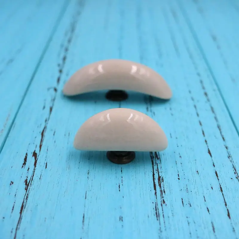 

1x Retro Grey Crescent shape Ceramic Cabinet Knob Kitchen Cupboard Closet door Dresser Drawer Handles Pulls Furniture hardware