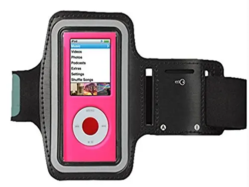 MP3 нарукавная повязка, подходит для Apple Ipod Nano 4th 5th Gen или другого MP3-плеера для бега/спортзала с двумя слотами для рук и карманом для ключей