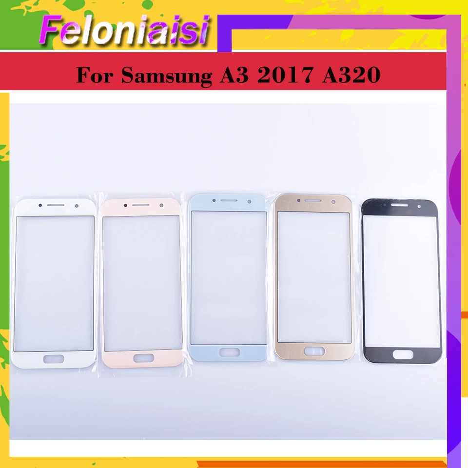 

10Pcs/lot For Samsung Galaxy A3 2017 A320 A320F SM-A320F/DS Touch Screen Front Glass Panel TouchScreen Outer Glass Lens NO LCD