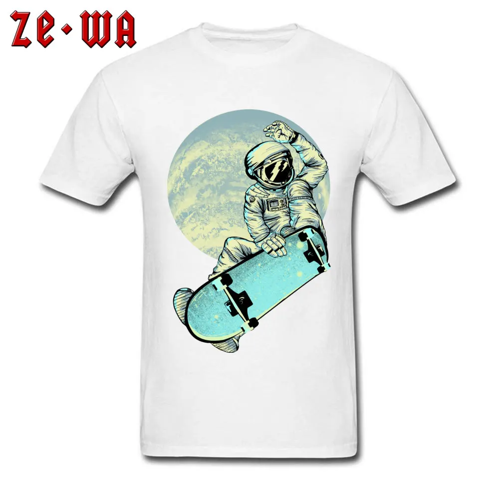 Family SpaceBoarding skateboard Round Neck T-shirts ostern Day T Shirt Short Sleeve for Men Special 100% Cotton Funny T Shirts SpaceBoarding skateboard white