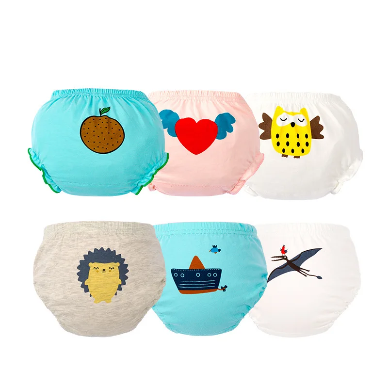 

3PCS/Lot 0-24M Cartoon Summer Potty Diapers Training Pants Cotton Animal Panties 80 90 cm Newborn Underwear For Baby Boy Girl