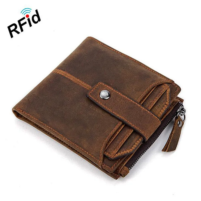 

Genuine Leather Wallets Men Wallets Male Purse Hasp Short Card Holder Wallet Clutch Zipper Mens Coin Purse Wallet Money Bag