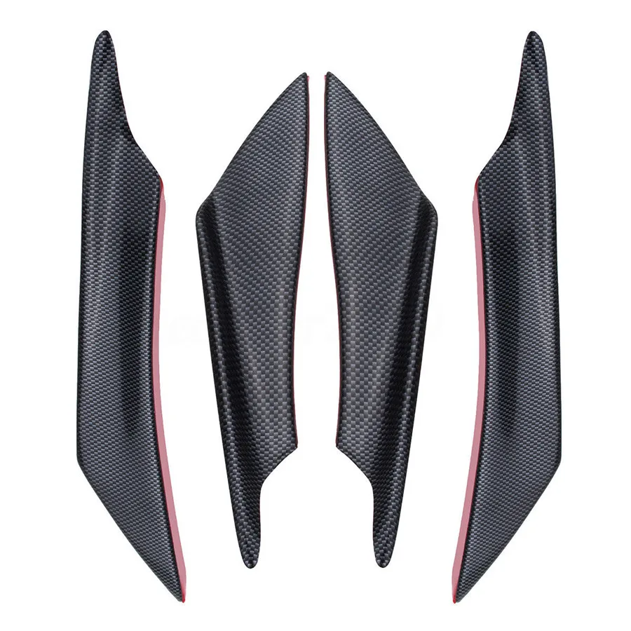 

4pcs/set ABS Carbon Fiber Style Car Front Bumper Splitter Fins Lip Canards Trim Kit