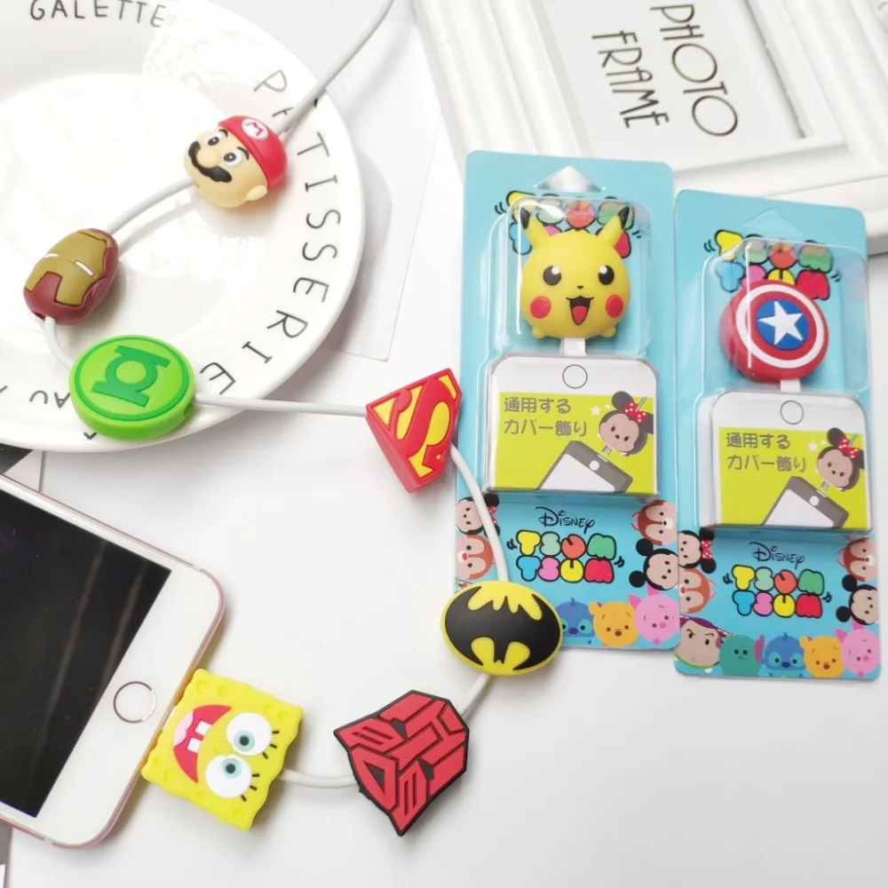 

Superhero Bite USB Cable Protector Cable Organizer Data Line Management Charging Safe Protection Cable Winder For iPhone Huawei
