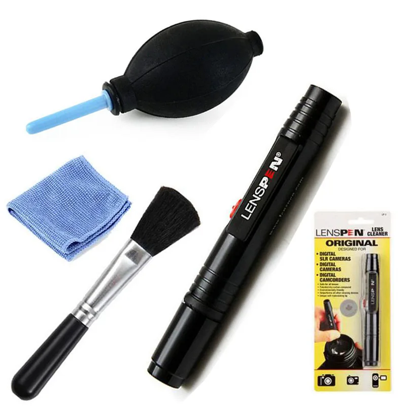 4in1 Dust Cleaner LENSPEN Lens Cleaning Pen Brush Air Blower Wipes kit for for Canon Nikon Sony Pentax DSLR SLR Camera Filters must have cleaning kit for digital camera air blower cloth brush spray