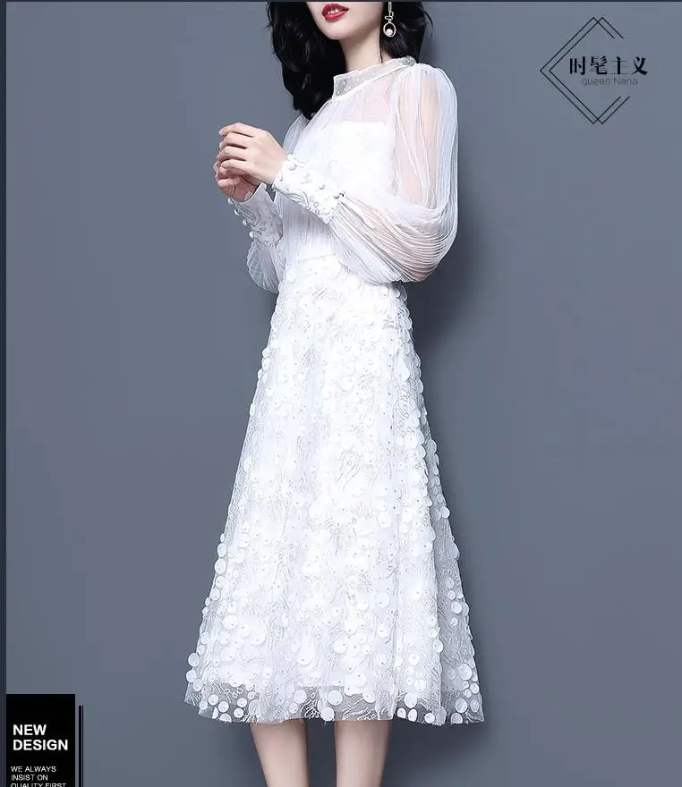 2019 wit rok fee super fee mesh holle taille temperament a-lijn jurk 3 2019 wit rok fee super fee mesh holle taille temperament a-lijn jurk 3