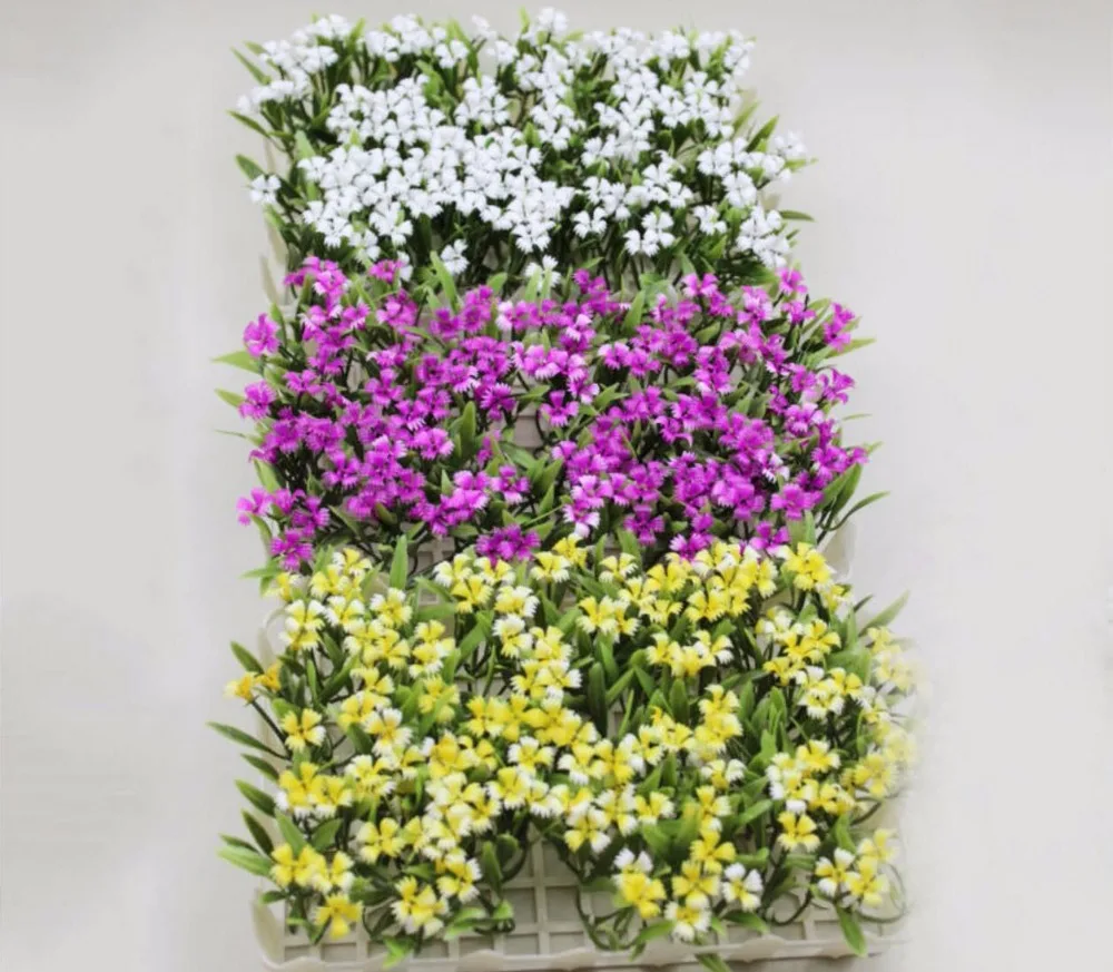 10*20cm Rectangle Bushy Artificial Plastic Flower Fence Lawn For