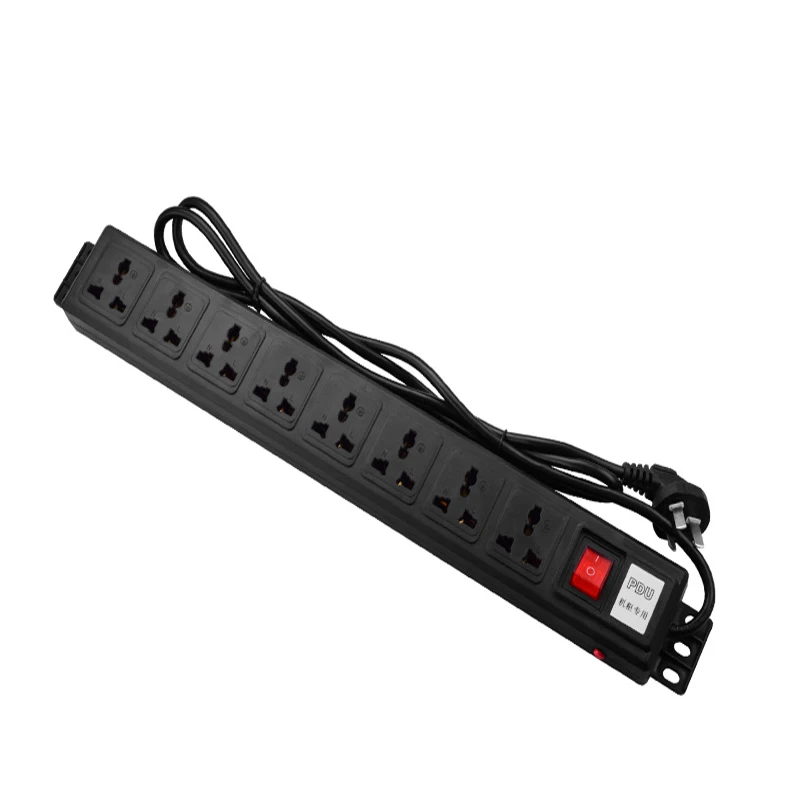 10A 250V PDU шкаф посвященный Мощность розетка 8 разъемов всеобщим гнездом. С 1,8 м провода гнездо PDU