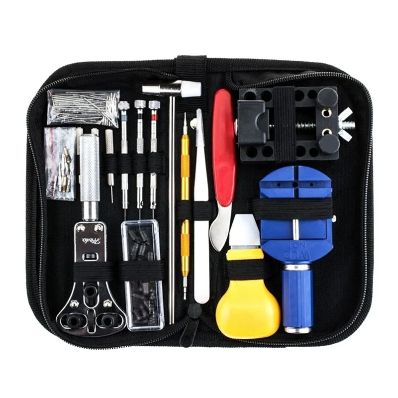 

147 Pcs Watch Repair Tool Kit Case Opener Link Spring Bar Remover Watch Kit Metal Watchmaker Tools For Watch Adjustment Set Band