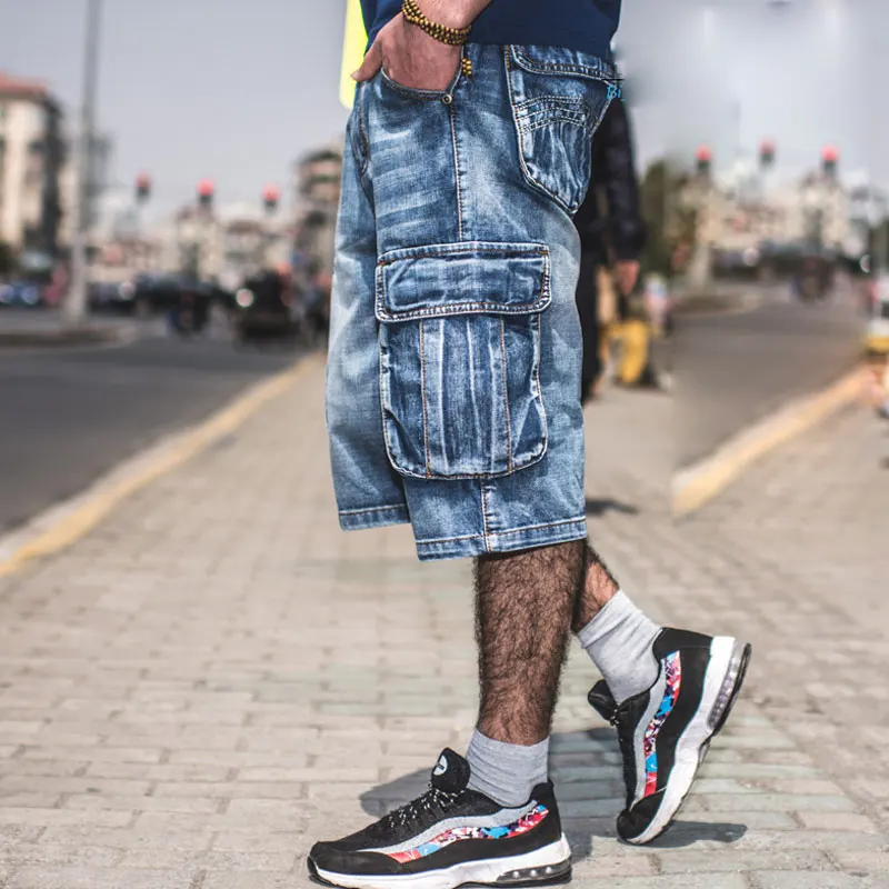 NEW Brand Mens Big size Loose baggy Short jeans for men boy's Hip Hop Skateboard pants for Rappers Rap trousers blue hiphop NEW Brand Mens Big size Loose baggy Short jeans for men boy's Hip Hop Skateboard pants for Rappers Rap trousers blue hiphop