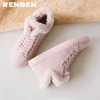 

Fur Ball Mid-Calf Boots Female Fashion Boots Warm Fur Women Snow Boots Flock Winter Shoes Non-Slip Snow Casual Shoe