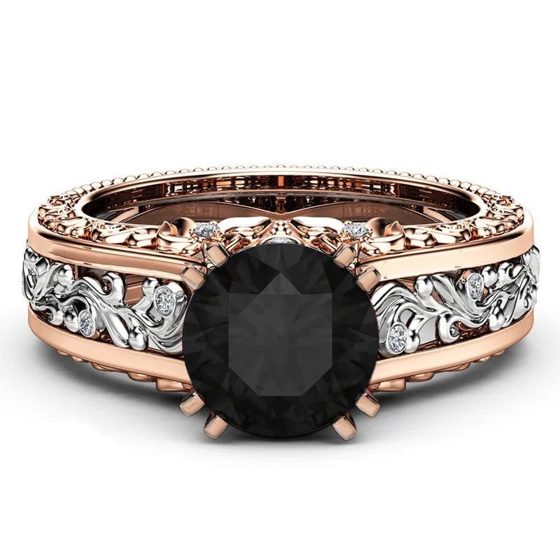 CZ камень кольцо ювелирные изделия Bague Femme Мода розовое золото цвет лист кристалл свадебные кольца для женщин ювелирные изделия Прямая подарок
