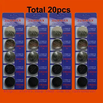 

20 X SUNMAX CR2450 BR2450 LM2450 2450 DL2450 EXP2015