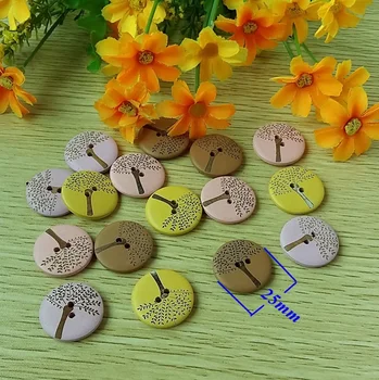 

70pcs 25mm 2holes Mix China Natural Wood Button Sewing Assorted Button Craft Sewing Round Buttons Kids Accessorie clothing set