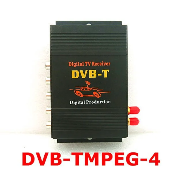 2 тюнера внешний мобильный DVB-T MPEG-4 Авто DVBT MPEG4 цифровой ТВ приемник коробка с пультом дистанционного управления для автомобиля DVD gps плеер