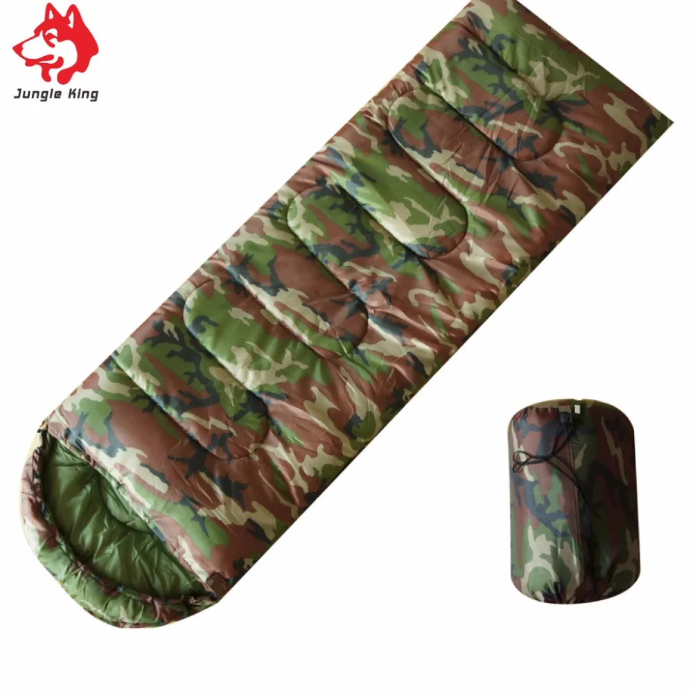 

Jungle King Outdoor Camouflage Ultralight Envelope Type Zipper Cotton Sleeping Bag Waterproof Portable For Hiking Travel