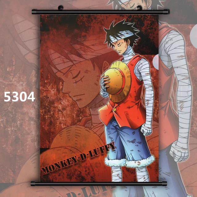 One Piece Monkey D Luffy Ace Anime Manga Wall Poster Scroll Painting Calligraphy Aliexpress