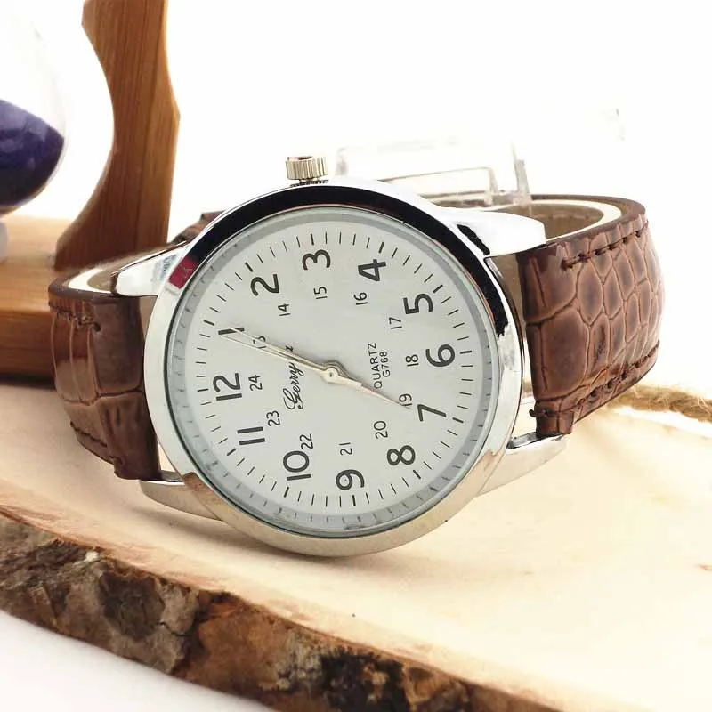 

GERRYDA Quartz-Watch Women Casual Sport Wristwatch Women's Clocks Relogio Feminino Men Leather Strap Roman Numerals Dial Watch