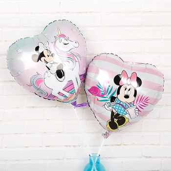 

30pcs Minnie mouse birthday party decor baby shower helium ballon 18inch heart shape baby girl princess air globo lovely toys