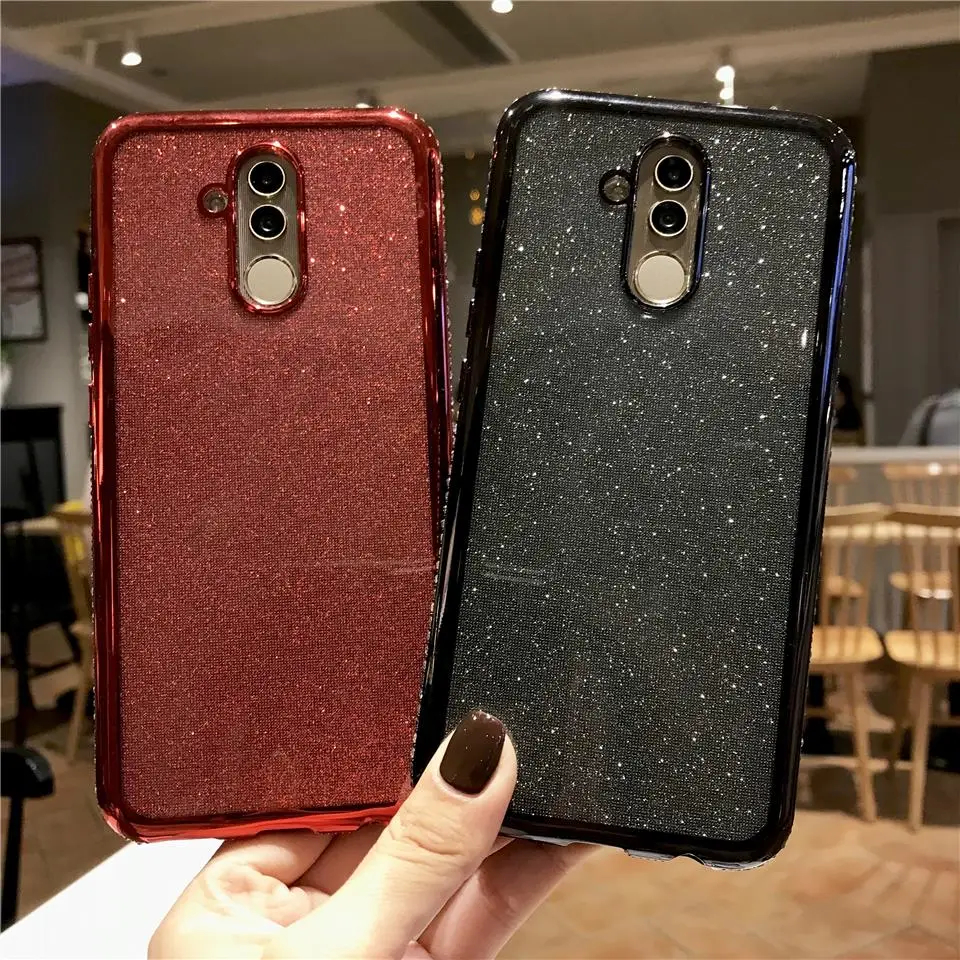 Алмазный Корпус из ТПУ для Huawei Mate 20 Pro 10 Lite P20 P30 Nova 3 Honor 8X 7X Блестящий бампер iPhone X XR XS