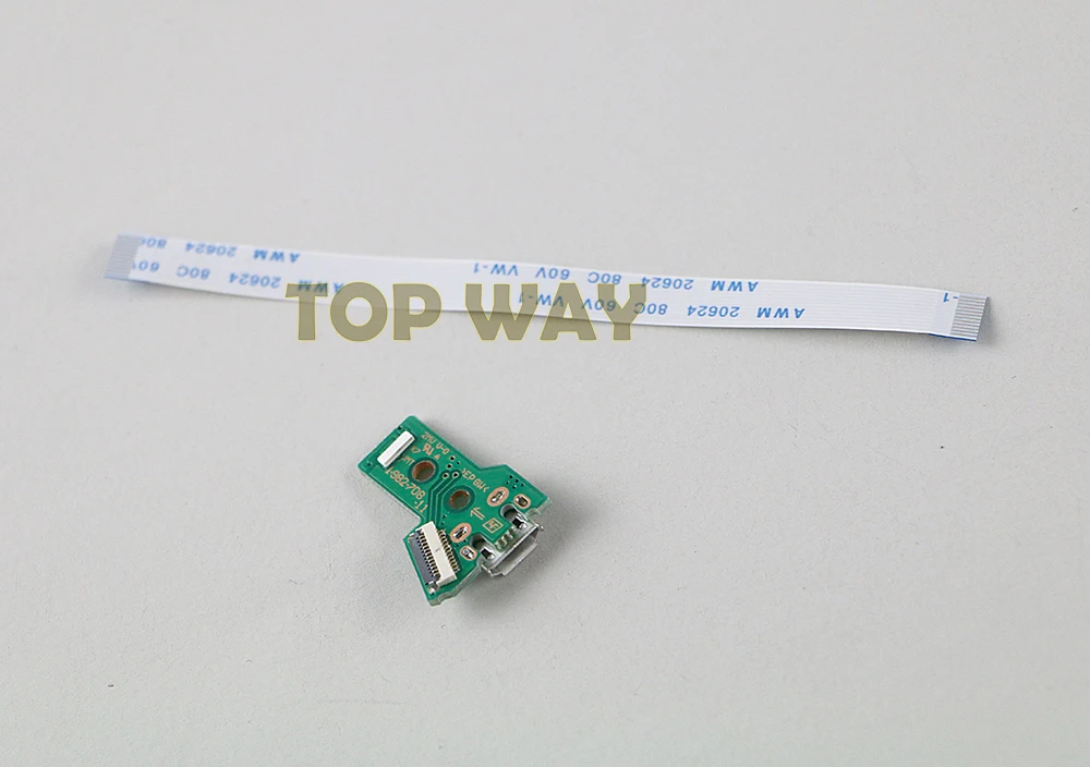 

JDS-055 USB Charging Port Socket Board 12 pin flex ribbon cable with PCB Board micro USB For PS4 Controller