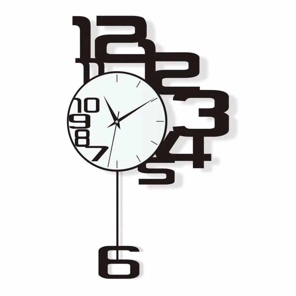 

2018 Wall Clock Reloj Saat Creative digital mute wall clock duvar saati relogio de parede Art living room bedroom fashion clocks