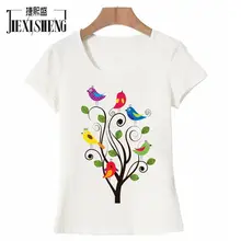 Женская футболка с принтом животных и птиц, летняя Милая забавная футболка, топы с коротким рукавом, harajuku, брендовая одежда, футболка