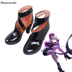 KDA Evelynn/кожаные туфли для костюмированной вечеринки на высоком каблуке, фиолетовые туфли для костюмированной вечеринки на высоком каблуке
