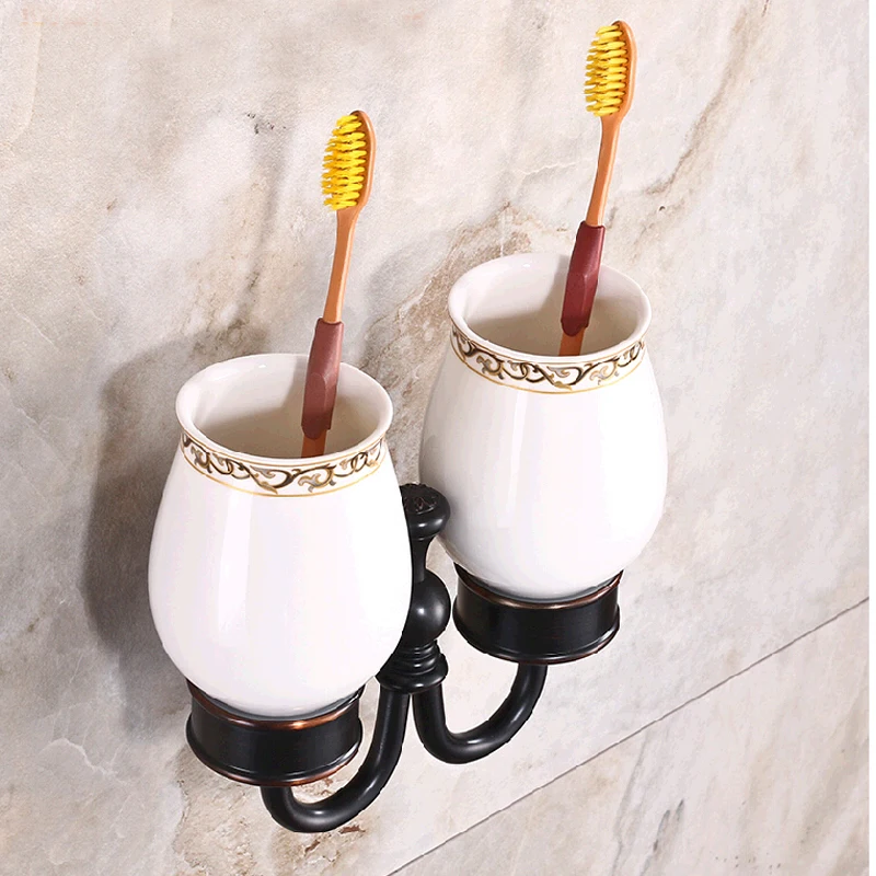 Wholesale And Retail Luxury Oil Rubbed Bronze Tooth Brush Holder Dual