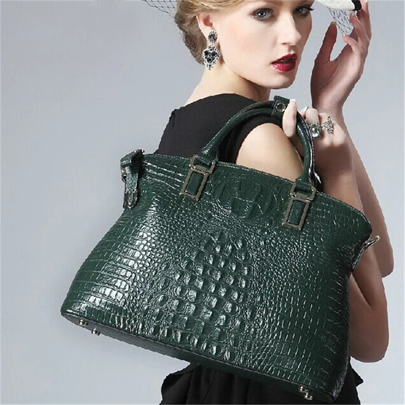 

Authentic Women Crocodile Bag 100% Genuine Leather Women Handbag Real Natural Leather Tote Women Bag Large Brand Bags Luxury