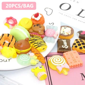 

TOFOCO 20Pcs/Bag Mini Resin Simulation Cake Dessert Candy Food Bag Cute DIY Handmade Accessories For Phone/Jewelry/Decoration